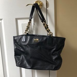 Black leather Coach bag